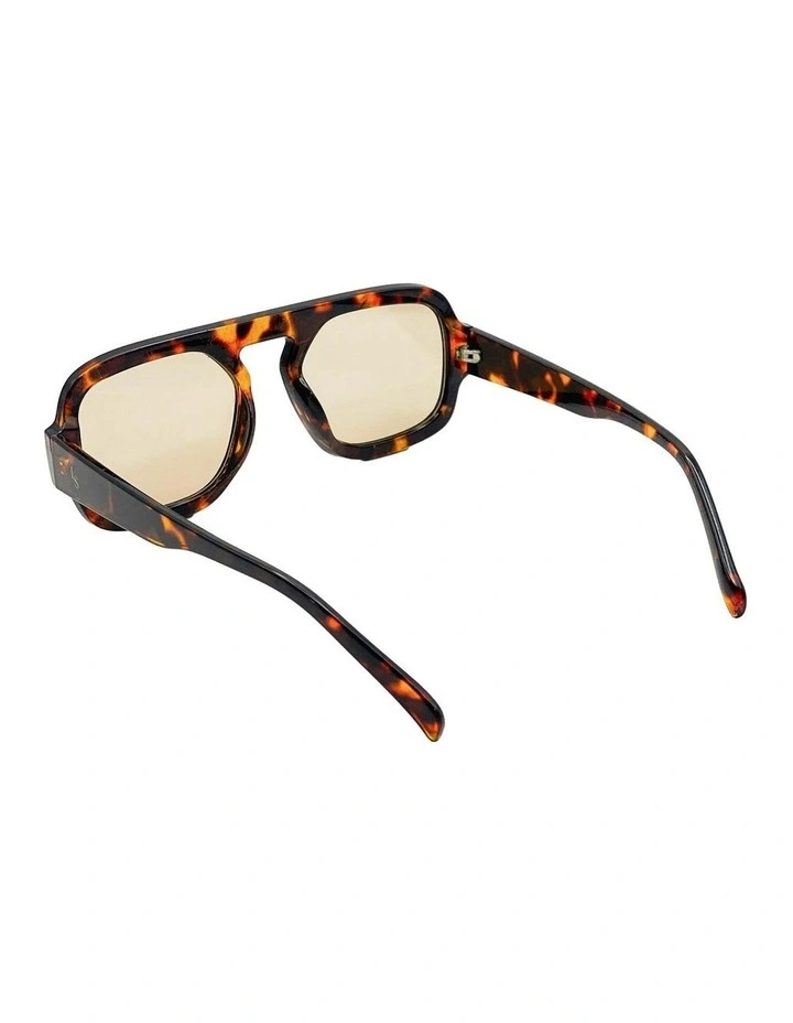 Retro Aviator Sunglasses - Dark Tort image 3