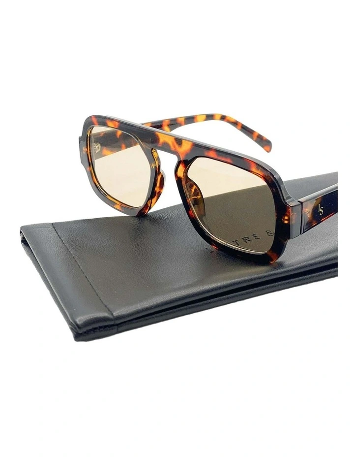 Retro Aviator Sunglasses - Dark Tort image 5