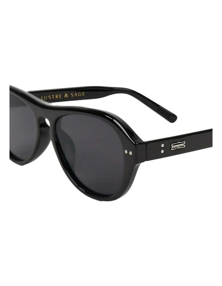 Blanc Round Frame Sunglasses - Black image 5