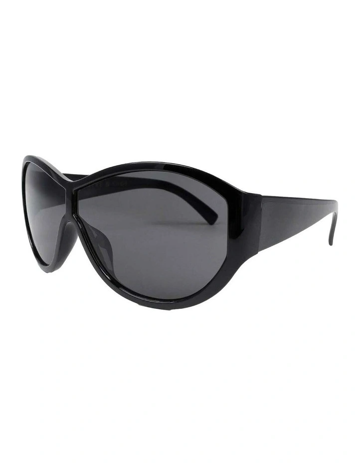 Billie Oversized Sunglasses - Black image 7