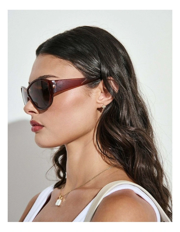 Billie Oversized Sunglasses - Brown image 4