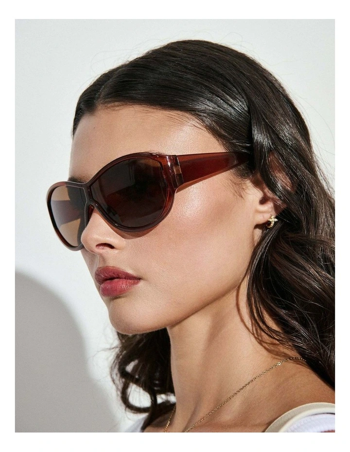 Billie Oversized Sunglasses - Brown image 6