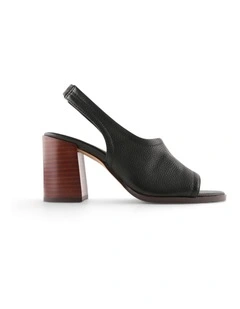 Valarie High Heel Sandals in Black Leather
