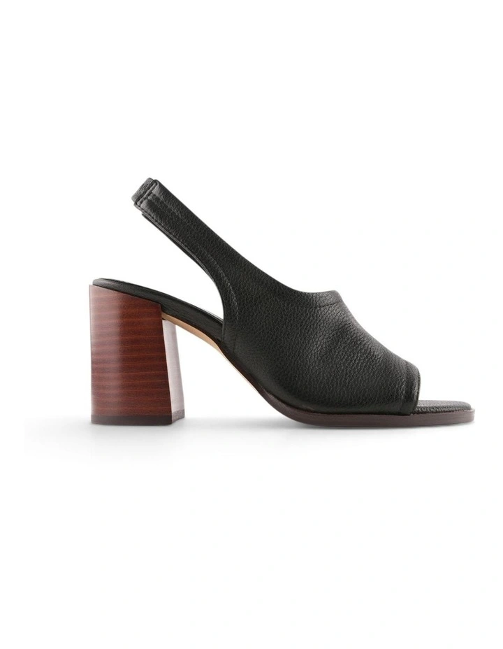 Valarie High Heel Sandals in Black Leather image 1