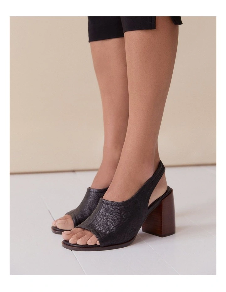 Valarie High Heel Sandals in Black Leather image 2