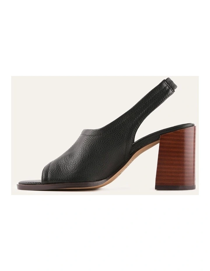 Valarie High Heel Sandals in Black Leather image 6