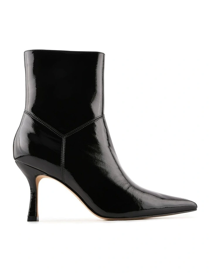 Amari High Ankle Boots in Black Crinkle Patent image 1