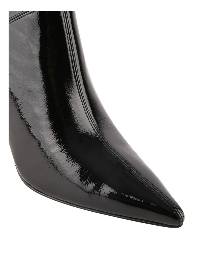 Amari High Ankle Boots in Black Crinkle Patent image 3