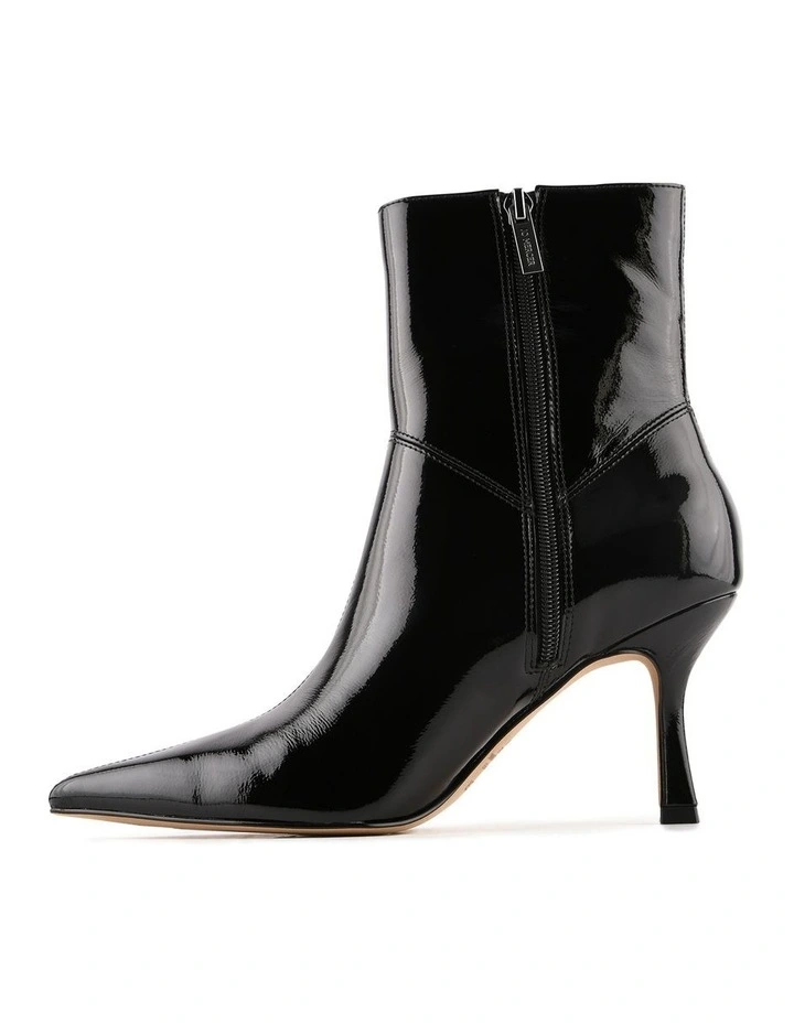 Amari High Ankle Boots in Black Crinkle Patent image 5