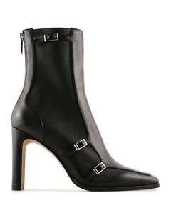 Jaimee High Ankle Boots in Black Leather