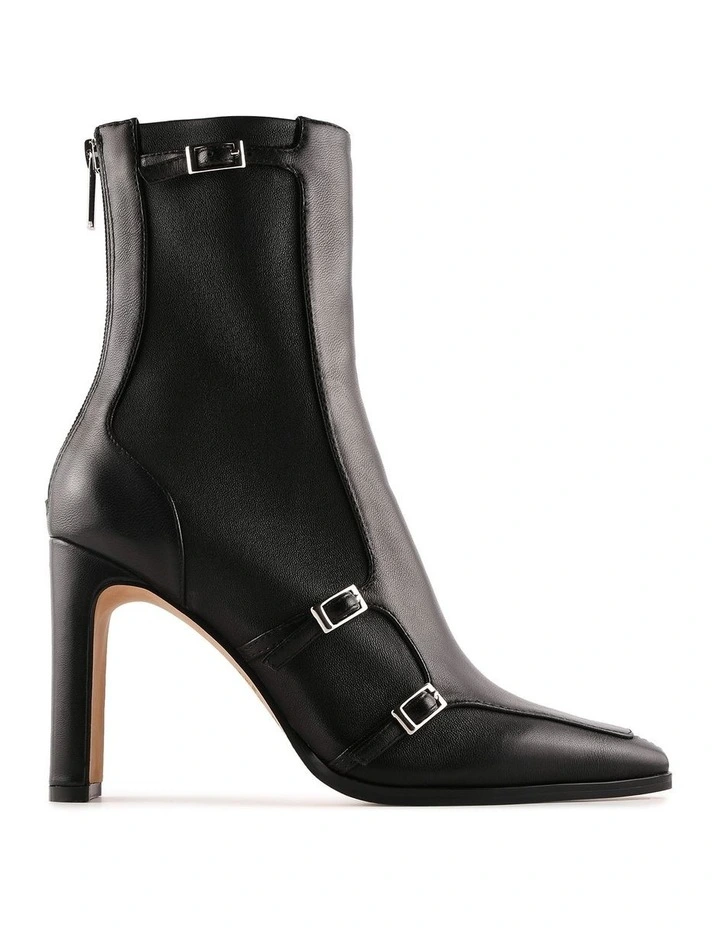 Jaimee High Ankle Boots in Black Leather image 1