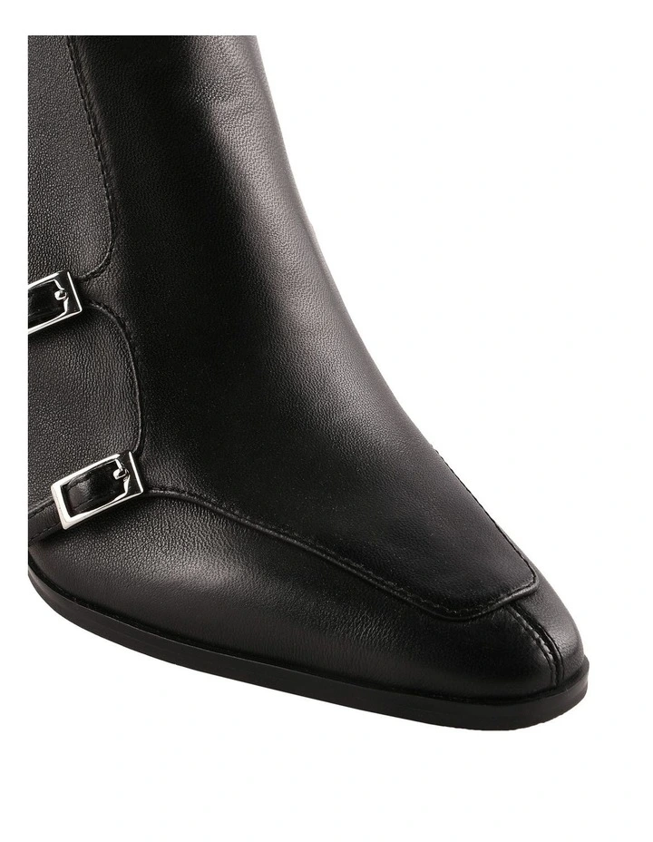 Jaimee High Ankle Boots in Black Leather image 2