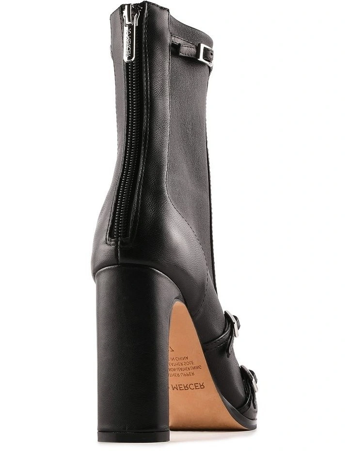 Jaimee High Ankle Boots in Black Leather image 3