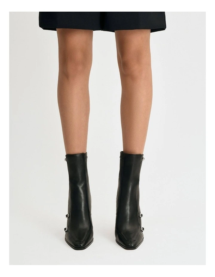 Jaimee High Ankle Boots in Black Leather image 5