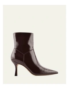 Amari High Ankle Boots in Merlot Crinkle Patent