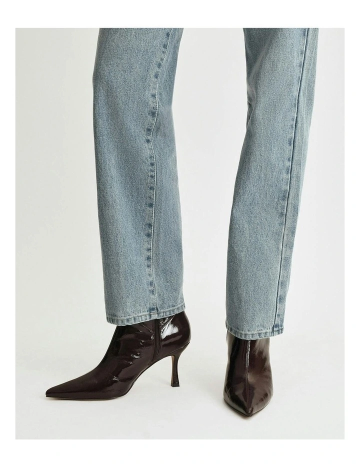 Amari High Ankle Boots in Merlot Crinkle Patent image 3