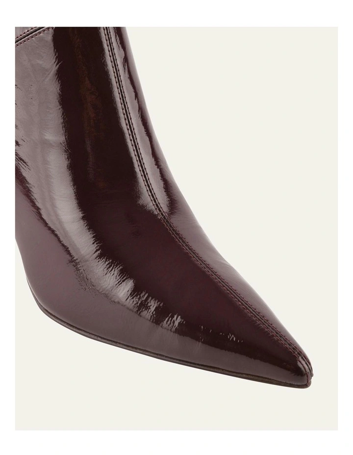 Amari High Ankle Boots in Merlot Crinkle Patent image 5