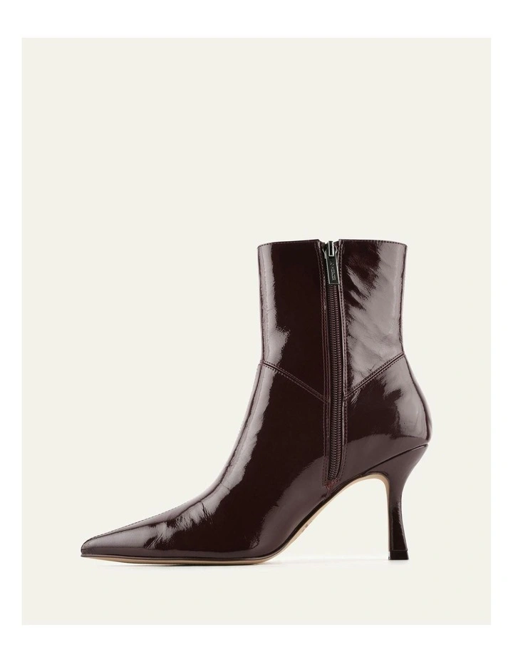 Amari High Ankle Boots in Merlot Crinkle Patent image 7