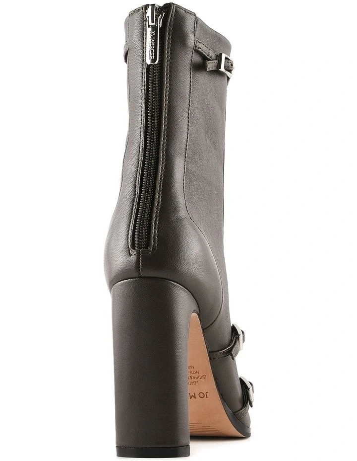 Jaimee High Ankle Boots in Dark Olive Leather image 4