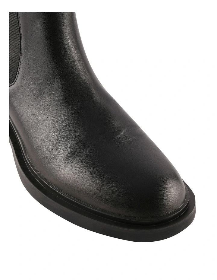 Harper Flat Ankle Boots in Black Leather image 3