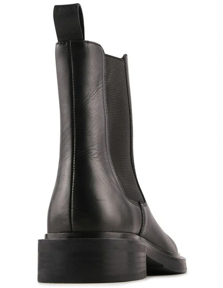 Harper Flat Ankle Boots in Black Leather image 4
