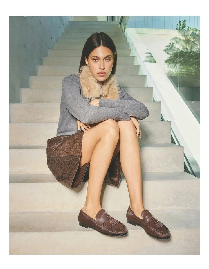 Myra Loafers in Chocolate Leather image 6