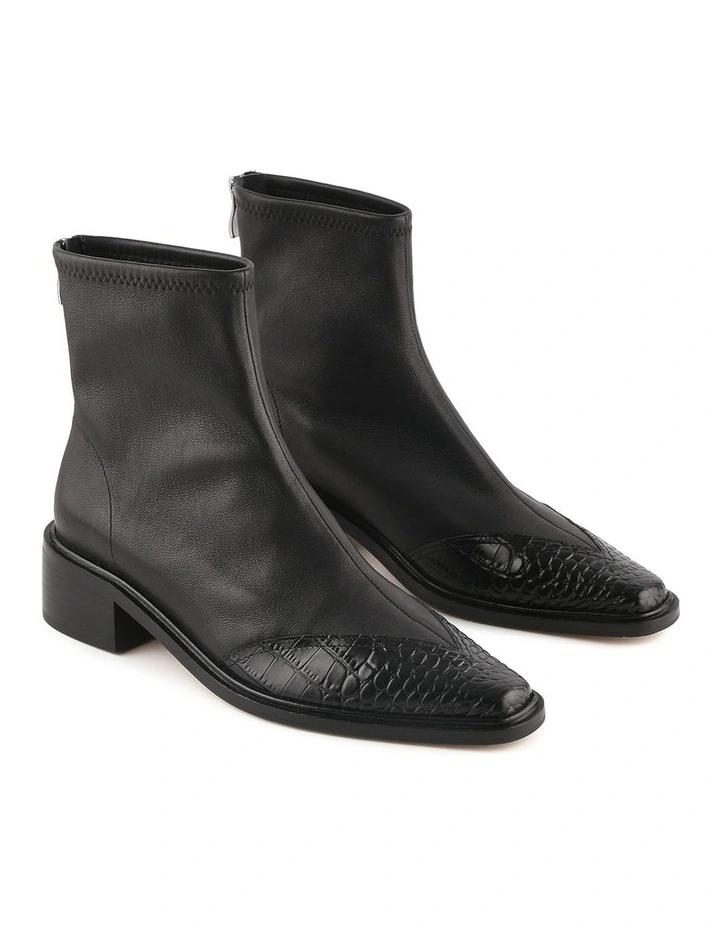 Oracle Flat Ankle Boots in Black Multi image 2