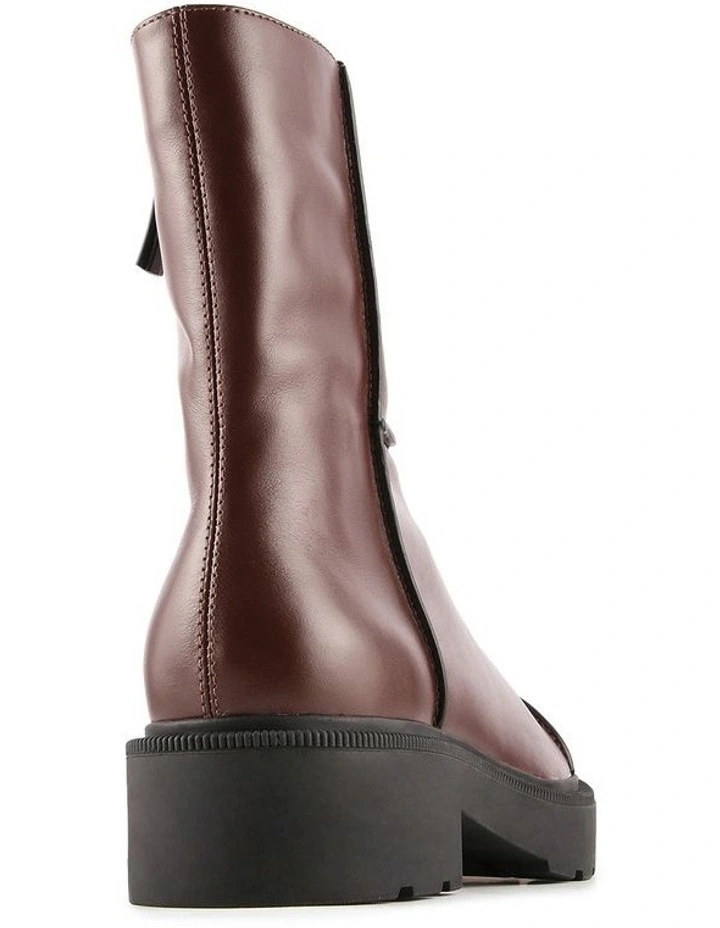 Parker Flat Ankle Boots in Chestnut Leather image 4