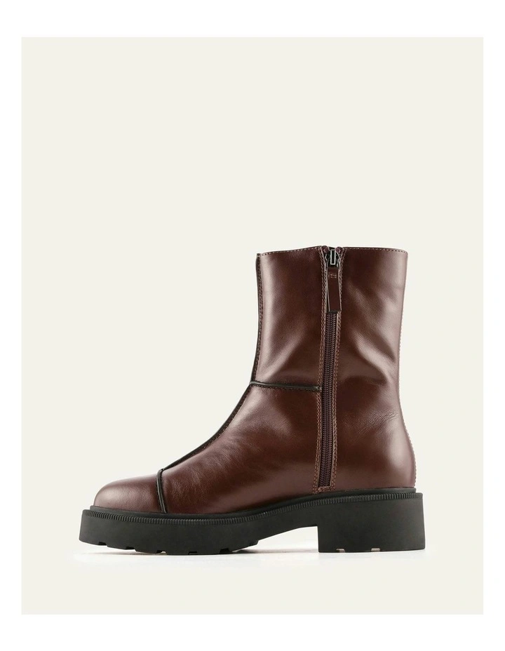 Parker Flat Ankle Boots in Chestnut Leather image 6