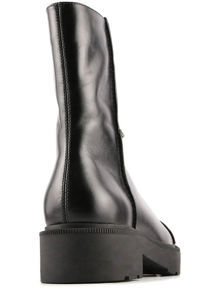 Parker Flat Ankle Boots in Black Leather image 4