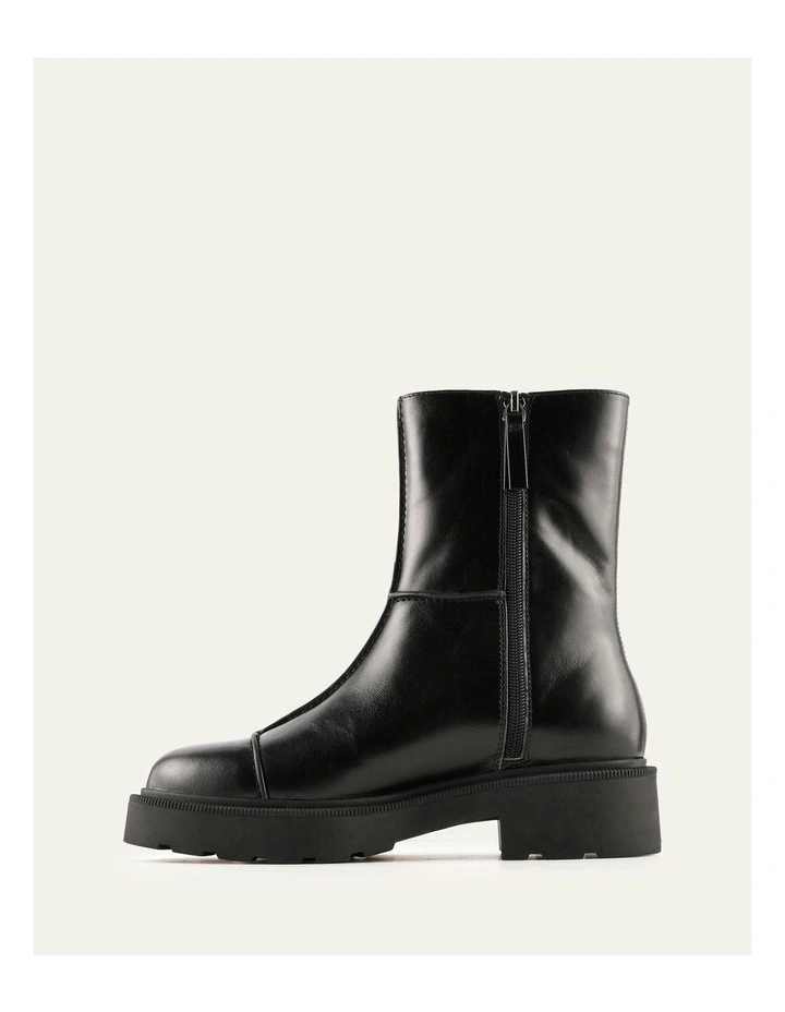 Parker Flat Ankle Boots in Black Leather image 6