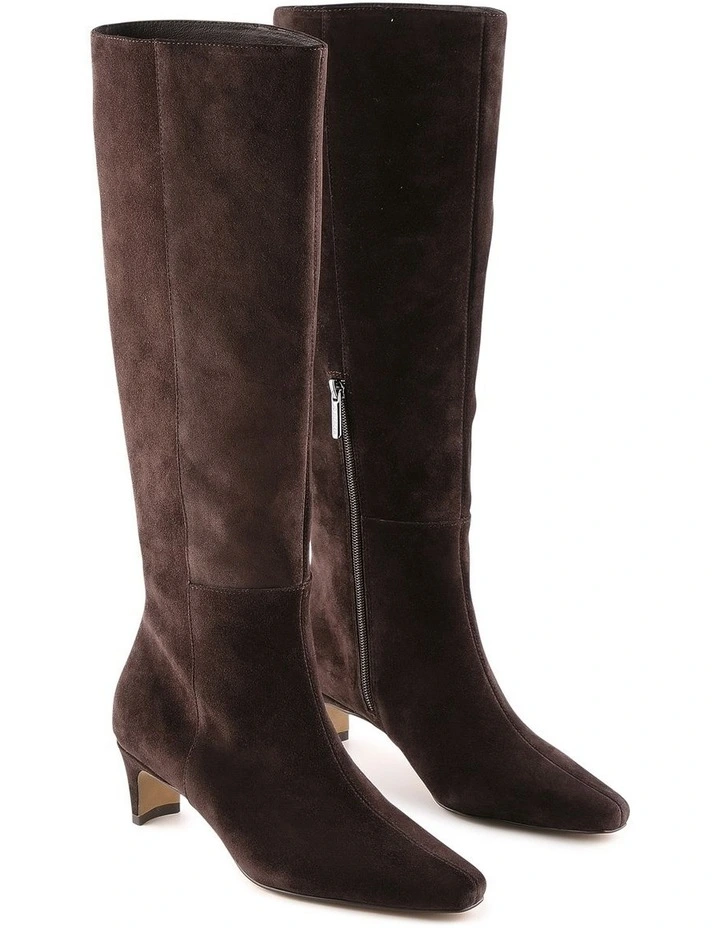 Sophie Knee Boots in Bitter Choc Suede image 2