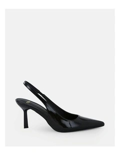 IRAYA Slingback Stiletto Heel - Black Patent