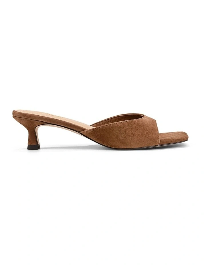 Soleil Heeled Mules - Toffee Brown Suede image 1