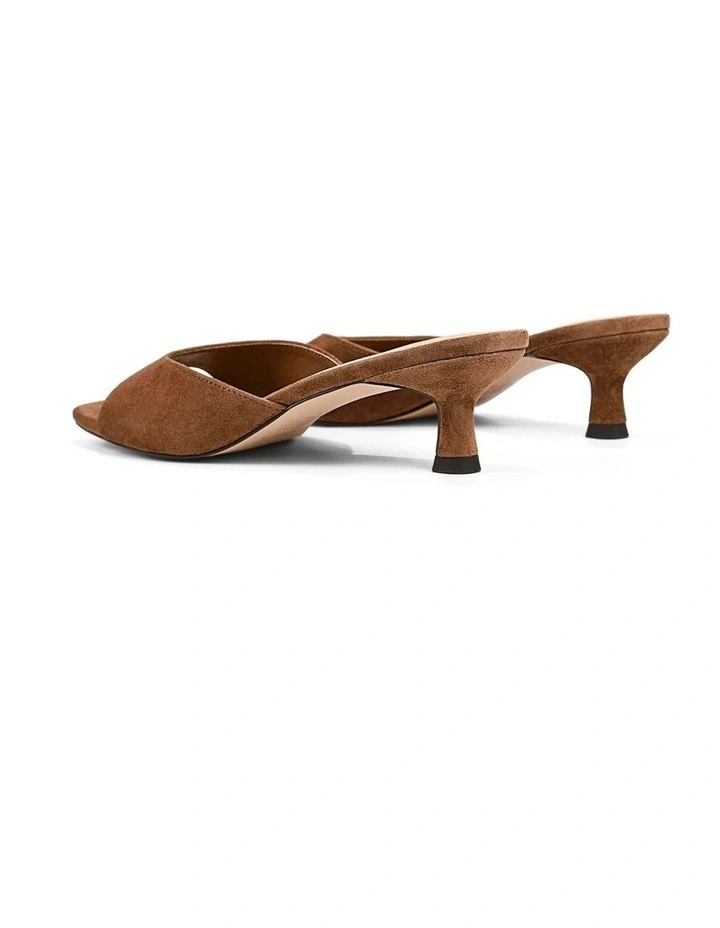 Soleil Heeled Mules - Toffee Brown Suede image 3
