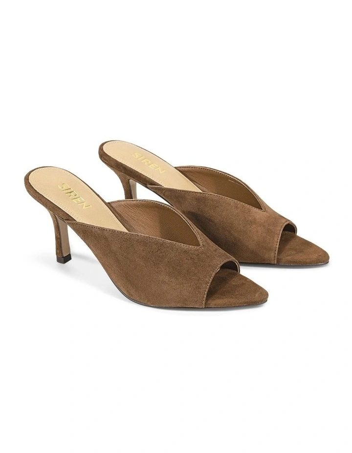Mabel Point Toe Mules - Toffee Brown Suede image 2