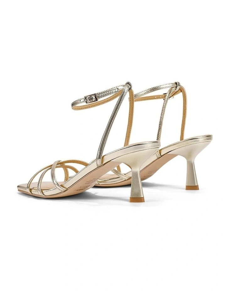 Saxon Strappy Heels - Gold Metallic Leather image 3