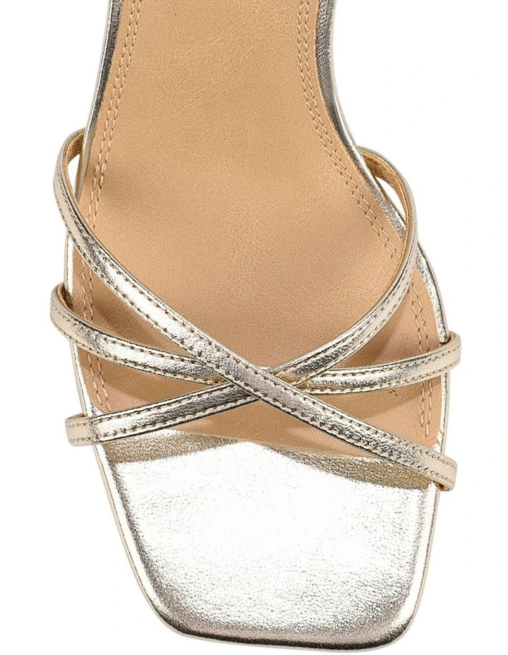 Saxon Strappy Heels - Gold Metallic Leather image 4