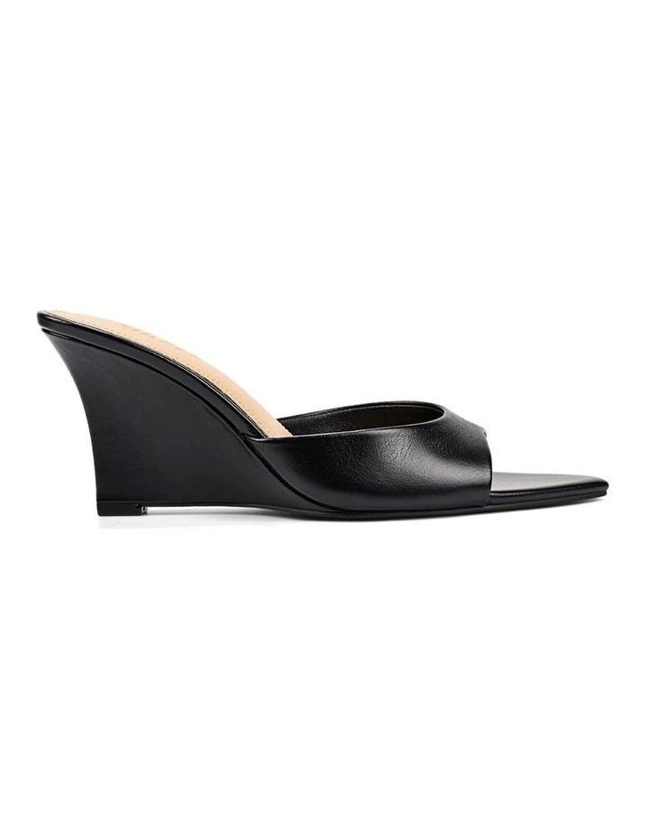 Maxwell Mule Wedges - Black Vintage Leather image 1