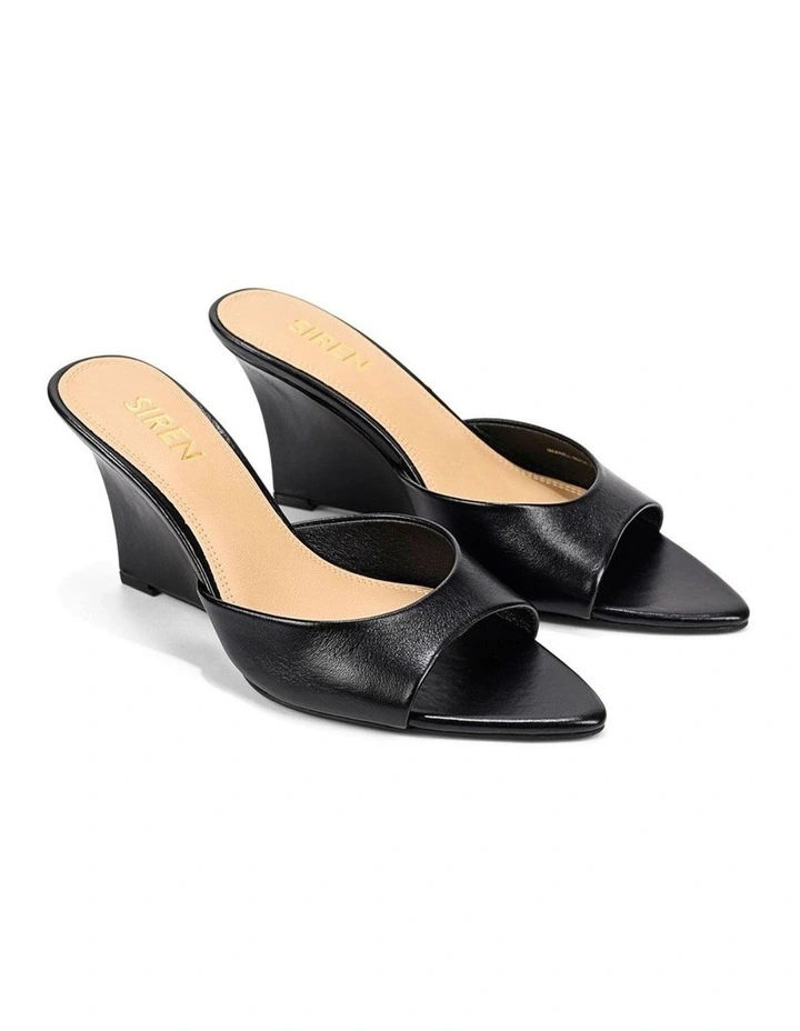 Maxwell Mule Wedges - Black Vintage Leather image 2