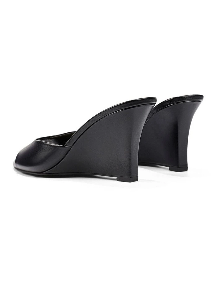 Maxwell Mule Wedges - Black Vintage Leather image 3