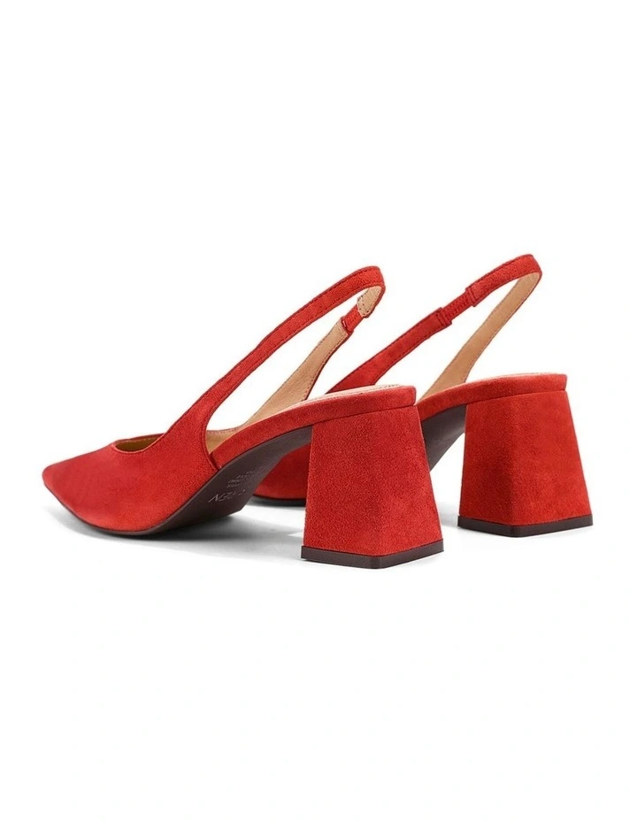 Yankee Slingback Block Heel - Red Suede image 3