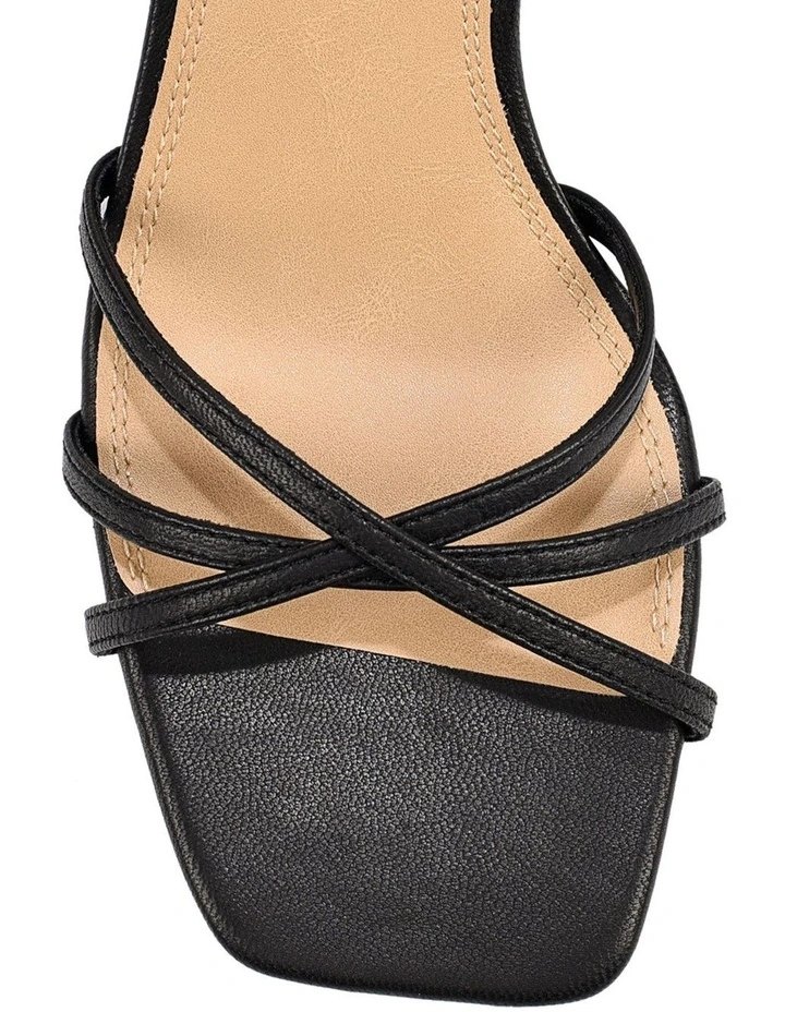 Saxon Strappy Heels - Black Leather image 4