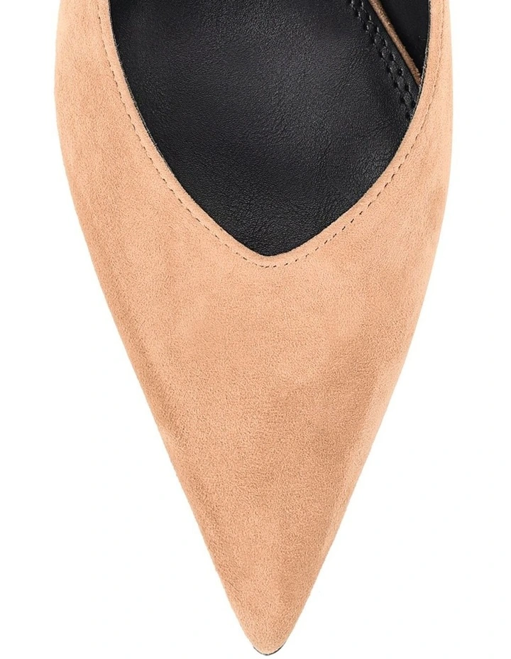 Yory Slingback Kitten Heels - Camel Tan Suede image 4