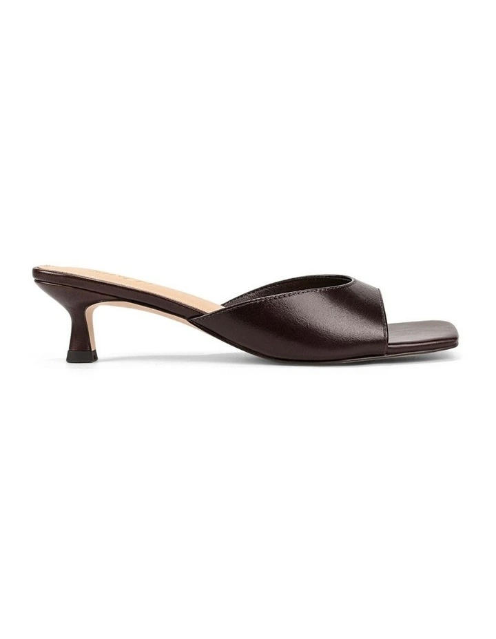 Soleil Heeled Mules - Chocolate Brown Vintage Leather image 1