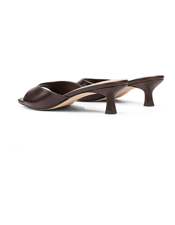 Soleil Heeled Mules - Chocolate Brown Vintage Leather image 3