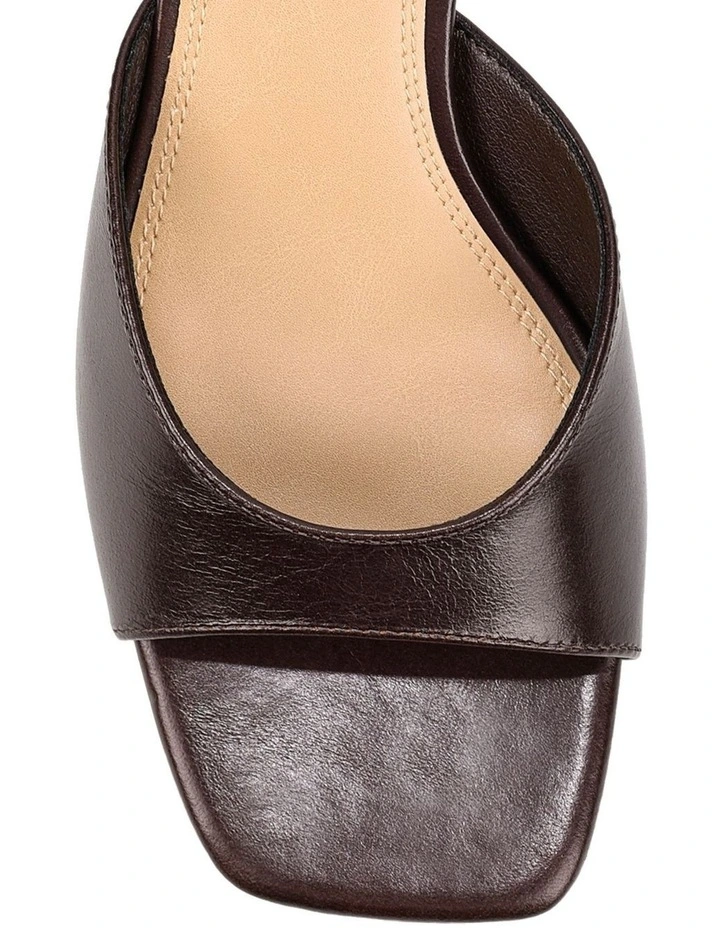 Soleil Heeled Mules - Chocolate Brown Vintage Leather image 4