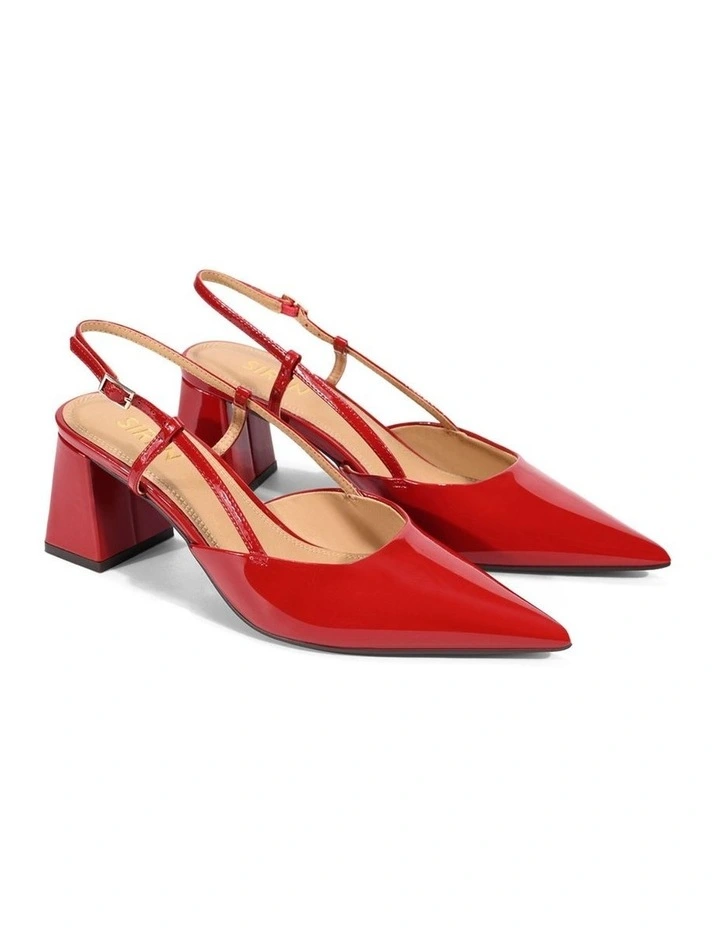 Yasmine Slingback Heels - Red Patent Leather image 2