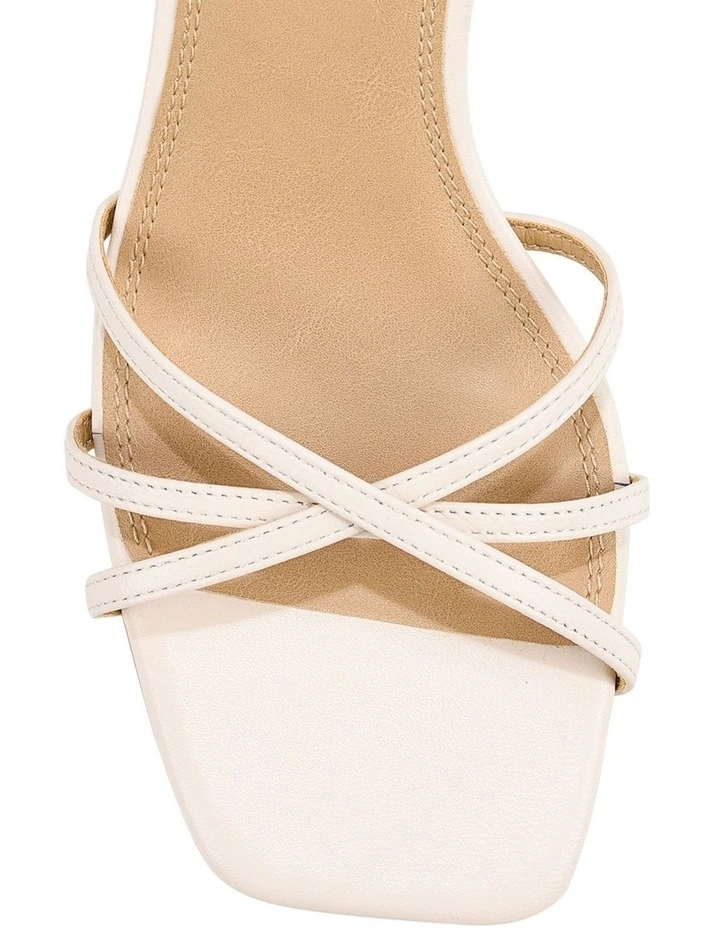 Saxon Strappy Heels - Chalk White Leather image 4