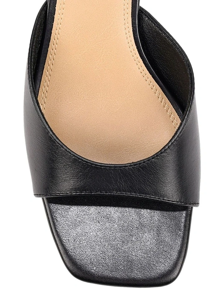 Soleil Heeled Mules - Black Vintage Leather image 4